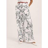 SABA Jaguar Print Wide Leg Trousers Multi