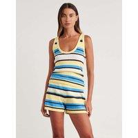 Jag Pure Cotton Striped Vest Top Yellow Mix