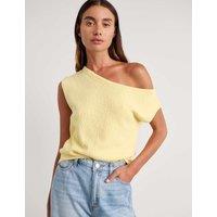 Jag Pure Cotton Textured Knitted Top Yellow