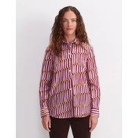 Sportscraft Cotton Rich Geometric Shirt with Silk Orange