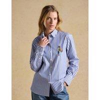 Joules Pure Cotton Striped Relaxed Shirt Blue Mix