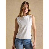 Joules Cotton Rich Jersey Slash Neck Vest Cream