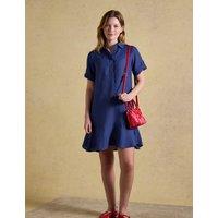Joules Linen Blend Mini Shirt Dress Navy