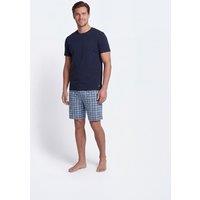Lyle & Scott Cotton Rich Checked Loungewear Set Blue