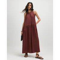 River Island Halter Neck Maxi Shift Dress Chocolate