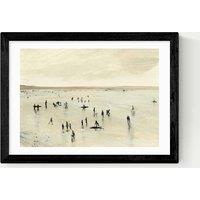 East End Prints Croyde Framed Art Print Black
