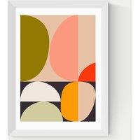 East End Prints Mid Century Half Circles Framed Art White