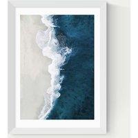 East End Prints Ocean Aerial Framed Art Print White