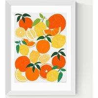 East End Prints Orange and Lemon Harvest Framed Art White