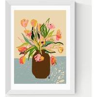 East End Prints Tulips Framed Art Print White