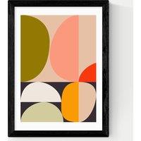 East End Prints Mid Century Half Circles Framed Art Black