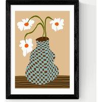 East End Prints Party Floral Pottery Framed Art Print Black