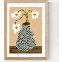 East End Prints Party Floral Pottery Framed Art Print Natural