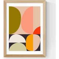 East End Prints Mid Century Half Circles Framed Art Natural