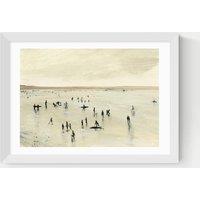 East End Prints Croyde Framed Art Print White