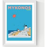 East End Prints Mykonos Greece Framed Art White