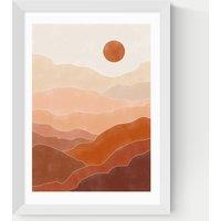 East End Prints Terracotta Landscape Framed Art Print White
