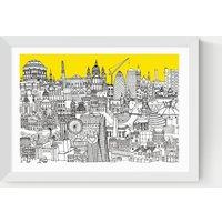 East End Prints London Jungle Framed Art White
