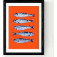East End Prints Sardines Orange Framed Art Print Black