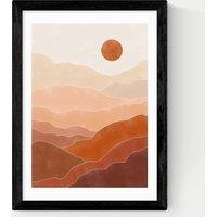 East End Prints Terracotta Landscape Framed Art Print Black