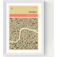 East End Prints London Streetguide Orange Framed Art Print White