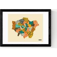 East End Prints London Boroughs Framed Art Print Black
