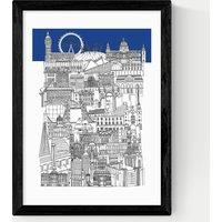 East End Prints London Blue Framed Art Print Black