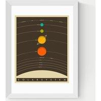 East End Prints Solar System Brown Framed Art Print White