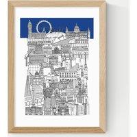 East End Prints London Blue Framed Art Print Natural