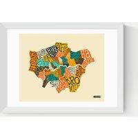 East End Prints London Boroughs Framed Art Print White