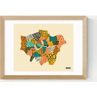 East End Prints London Boroughs Framed Art Print Natural