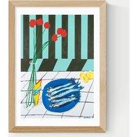 East End Prints Striped Sardines Rectangle Framed Art Natural