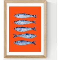 East End Prints Sardines Orange Framed Art Print Natural