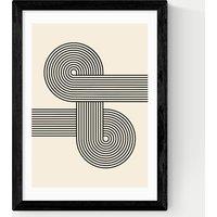 East End Prints Retro Waves Abstract Framed Art Black