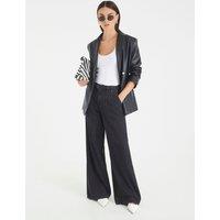 River Island Mid Rise Wide Leg Jeans Black