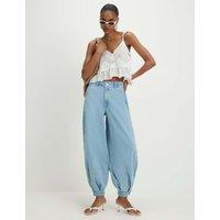 River Island Lyocell Blend High Waisted Balloon Leg Jeans Denim