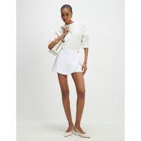 River Island Wrap Button Detail Tailored Skort White