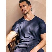 David Gandy Wellwear Ultimate Cotton Linen Blend Tee Navy