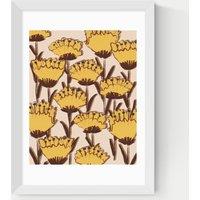 East End Prints Yellow Wildflowers Rectangle Framed Art White