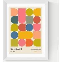 East End Prints Bauhaus Shapes Framed Art White