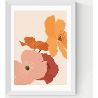 East End Prints Autumn Wildflowers Rectangle Framed Art White