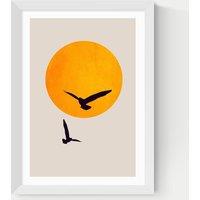 East End Prints Birds In The Sky Framed Art White