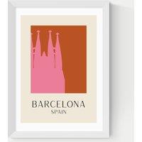 East End Prints Barcelona Framed Art White