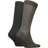 Calvin Klein Checked Cotton Rich Socks Olive