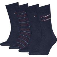 Tommy Hilfiger 4 Pack Striped Cotton Rich Socks Navy Mix