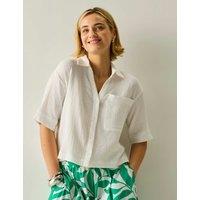 Regatta Pure Cotton Textured Relaxed Shirt White