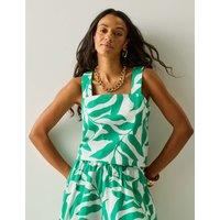 Regatta Laguna Pure Cotton Leaf Print Vest Top Green Mix