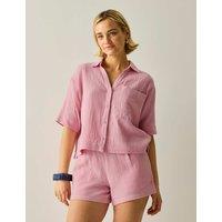 Regatta Pure Cotton Textured Relaxed Shirt Soft Pink