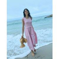 Regatta Poloma Round Neck Midi Shirred Dress Light Pink