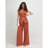 River Island V-Neck Top Orange
